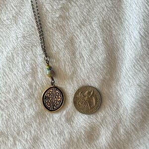 EUC pewter knot work pendant